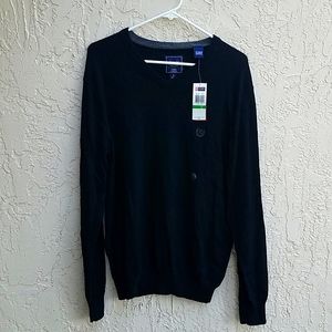 NWT Black V-neck Chaps Sweater Size L